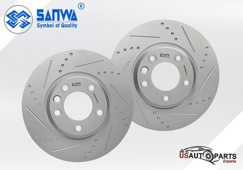 PAIR OF FRONT BRAKE ROTOR VENTED & GEOMET COATED D&S 350 mm FOR PORSCHE Q7 03-18
