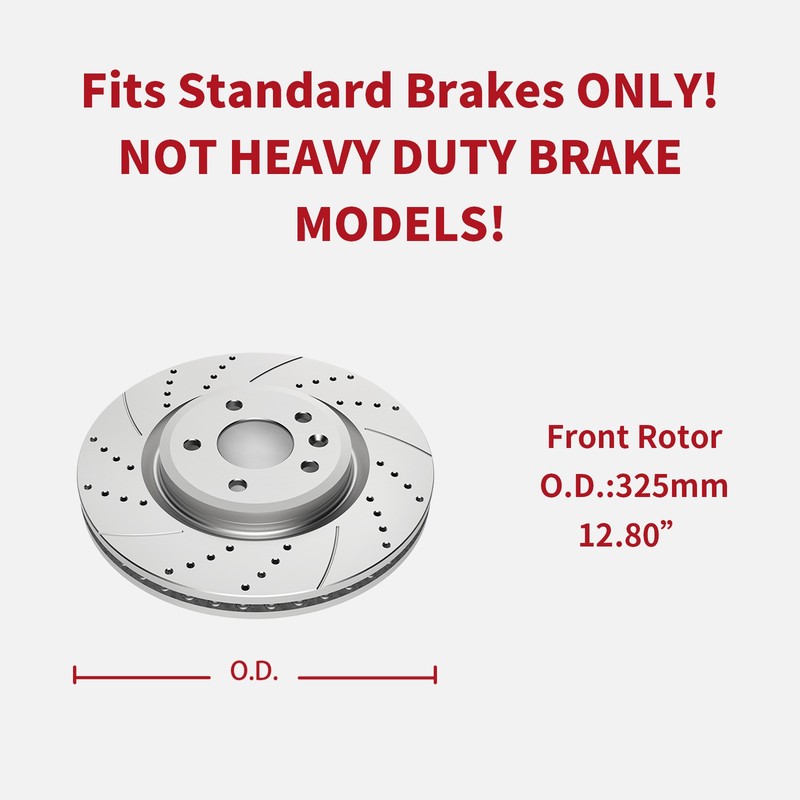 325mm Front Brake Rotors Pads fit for Ford Explorer Taurus Lincoln MKT Brakes gallery