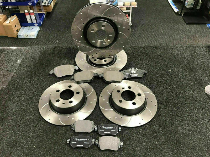 FOR KIA CARENS 1.7 CRDI 4 ISG FRONT REAR DRILLED GROOVED BRAKE DISCS AND PADS