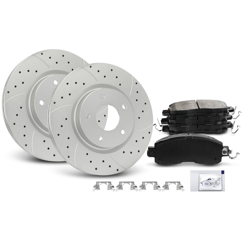 Drilled Brake Rotor & Ceramic Brake Pad for Nissan Altima 2013-2023 Sedan Front gallery