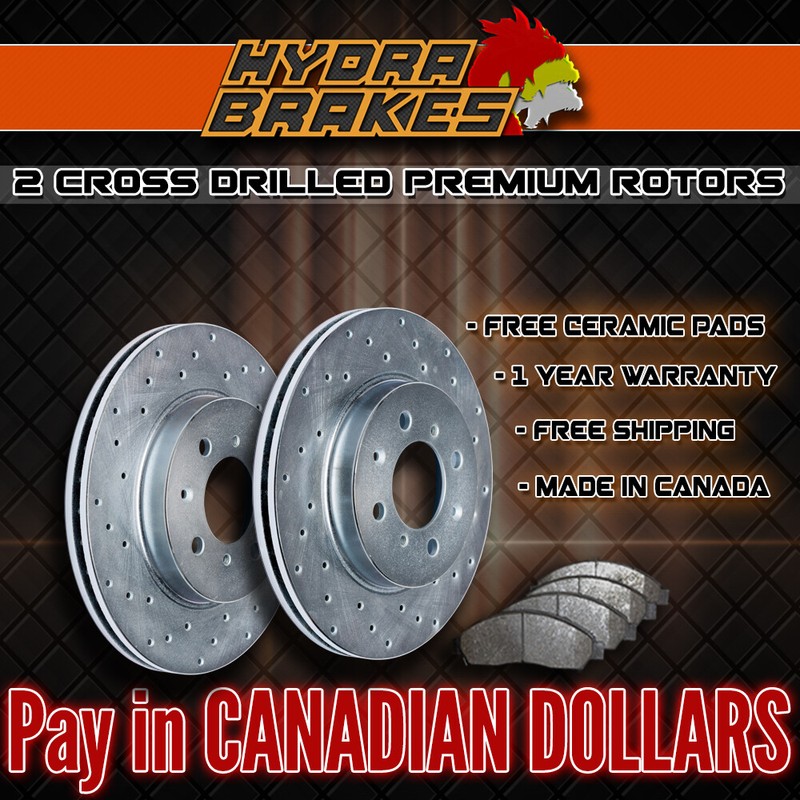 FITS 2015 2016 CHRYSLER TOWN COUNTRY 302MM Drilled Brake Rotors CERAMIC SLV F