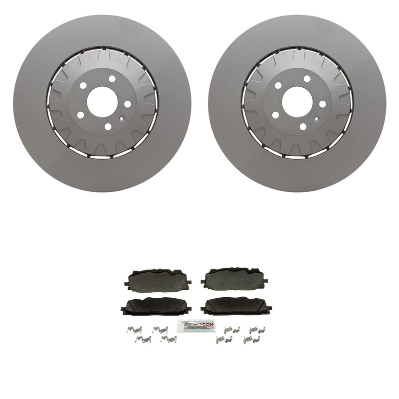 SHW Performance Front Disc Brake Rotors Bosch Semi-Met Pads For Audi A6 Quattro