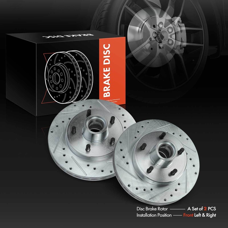 Front Side Drilled & Slotted Brake Rotors for Chevrolet Malibu S10 GMC S15 Jimmy gallery