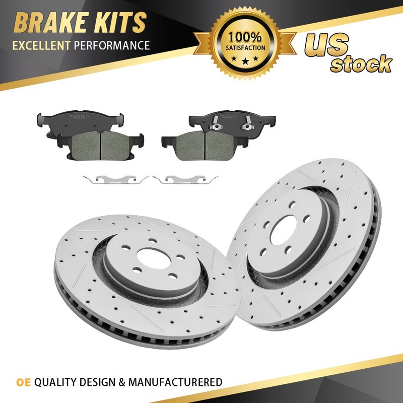 Front Brake Rotors + Ceramic Pads for 2019 2020 2021 Ford Edge Lincoln Nautilus
