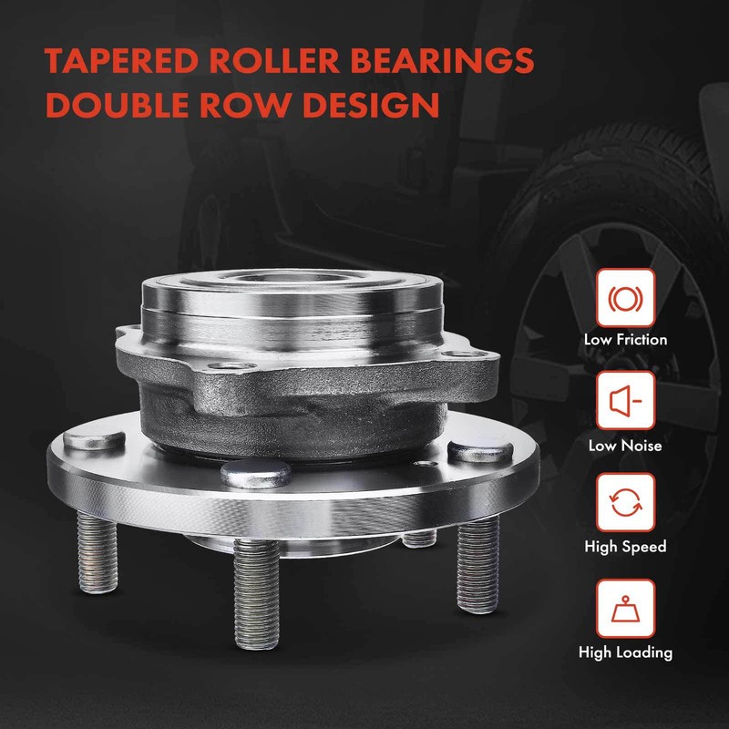 Front Drilled Rotor & Brake Pad + Wheel Hub Bearing for Mitsubishi Galant 04-09 gallery