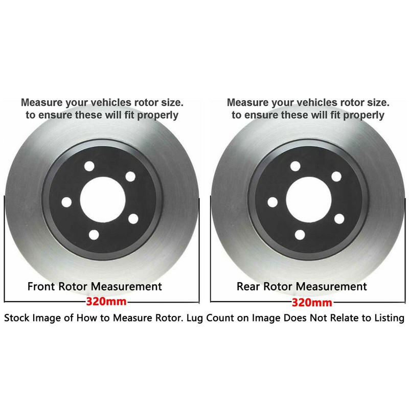 320mm Front & Rear Brake Rotors for 2005 2006 Nissan Armada Titan Infiniti QX56 gallery