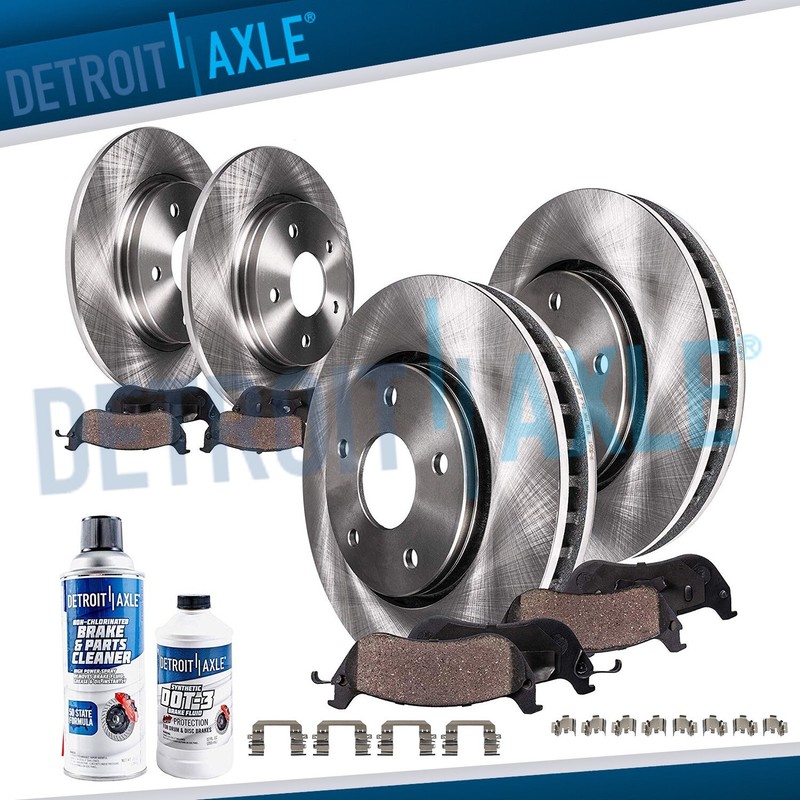 Front Rear Disc Rotors Ceramic Brake Pads fits for 2021 – 2023 Santa Fe Sorento