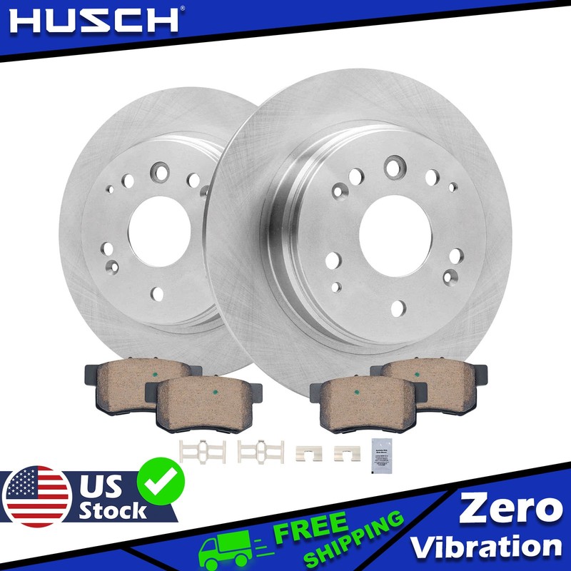 Rear Brake Rotors and Ceramic Pads Kit for Acura TL Honda Element 2004 – 2008