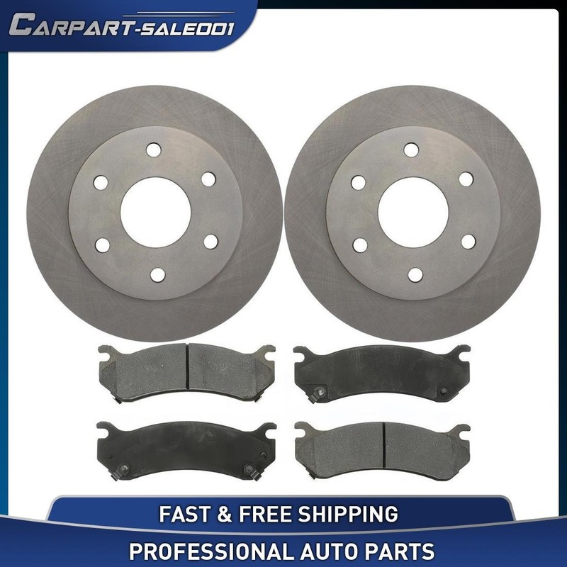 Front Disc Rotors Ceramic Brake Pads Kit for 2002-2005 Cadillac Escalade 5.3L