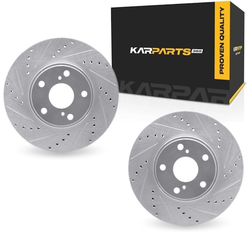 For Lexus ES300 2003 Brake Rotor Set | Silver | Drilled And Slotted