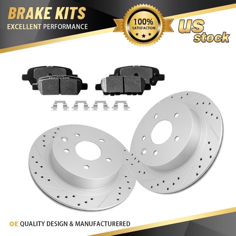 Rear Disc Brake Rotors + Ceramic Brake Pads for Nissan 350Z Rogue Infiniti G35