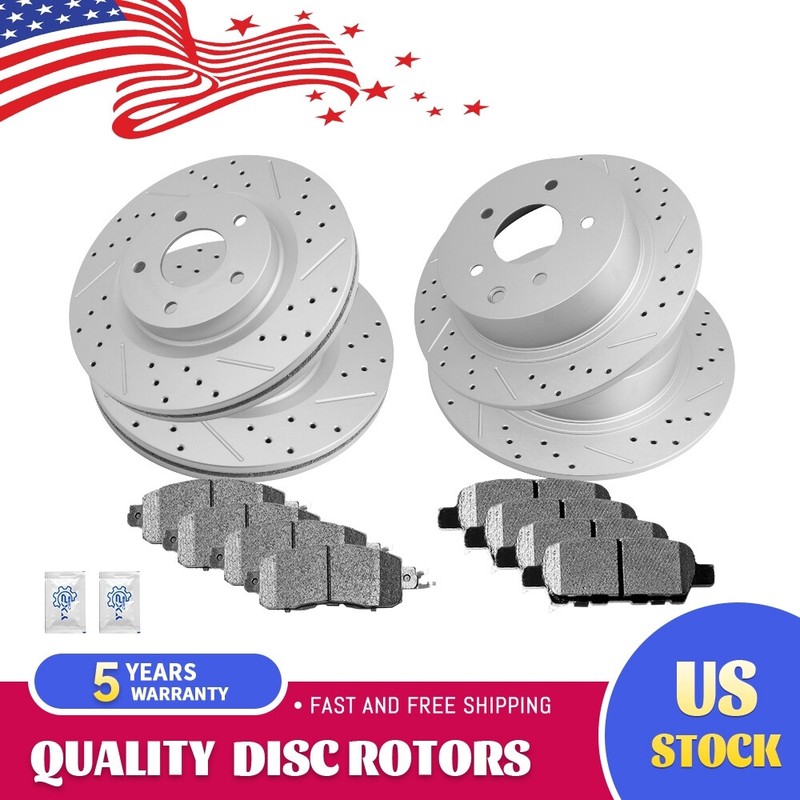Front Rear Brake Rotors & Ceramic Brake Pads for 2014 – 2023 Nissan Altima