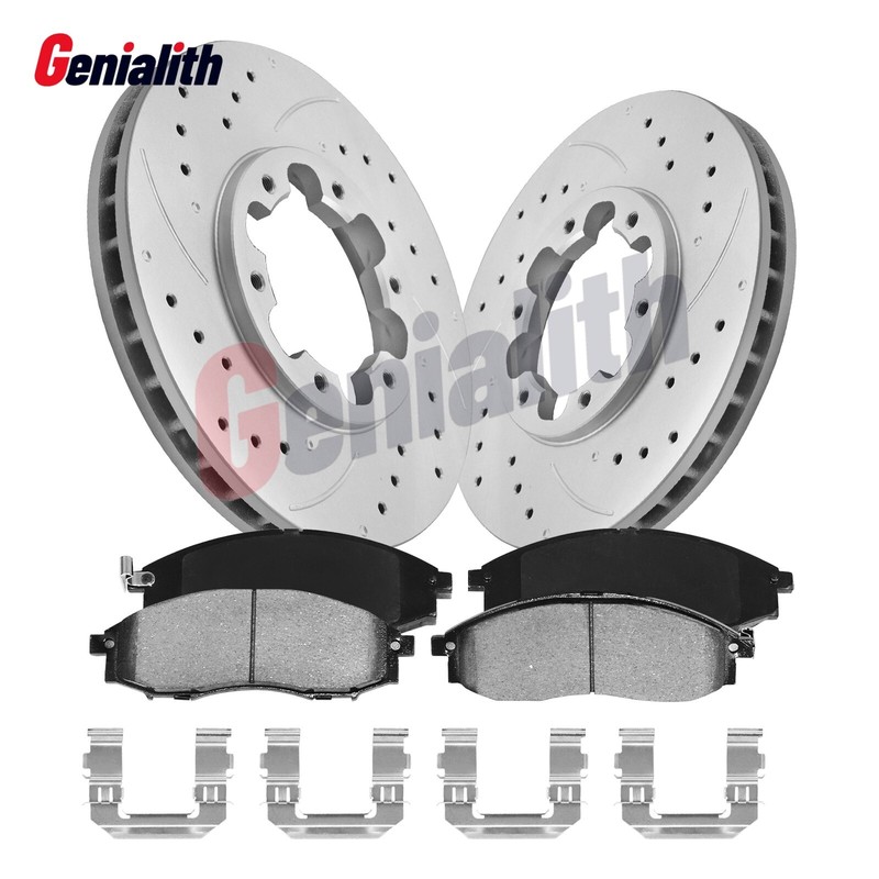 Front Brake Rotors + Ceramic Brake Pads for 2003 2004 Nissan Frontier Xterra