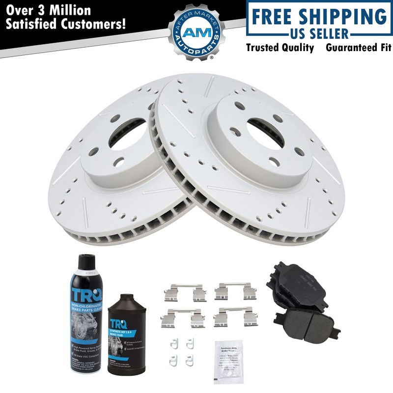 Front Performance & Brake Rotor & Pad Ceramic Kit w/Chemicals