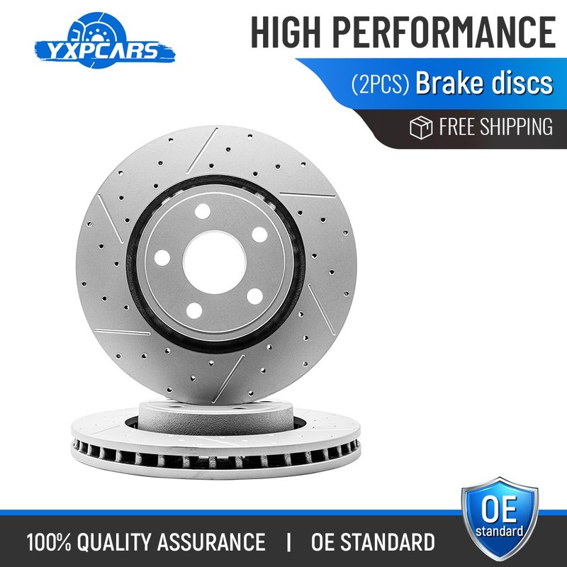 13.78″ (350mm) Front Drilled Disc Brake Rotors Kit for 2011 – 2024 Dodge Durango