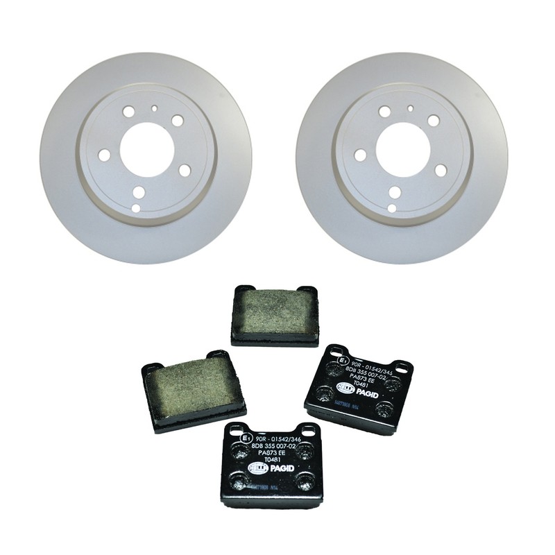 Hella Rear Rotors Low-Met Disc Brake Pad Kit For Volvo V70 FI GAS 1998-2000