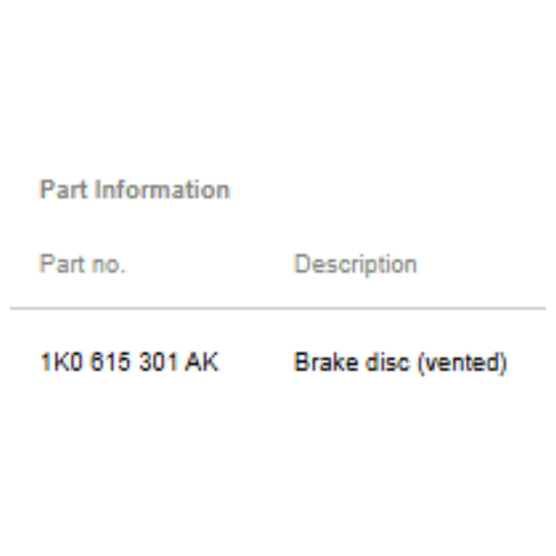 2011-2015 VW Jetta Front Brake Rotor Used OEM 1K0615301AK gallery