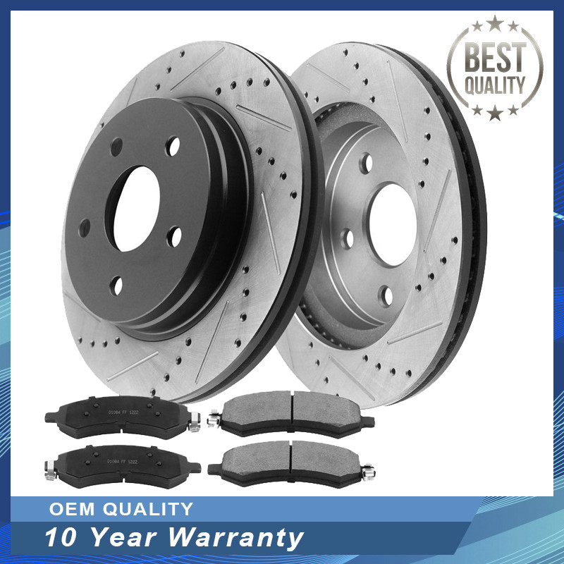 Front Disc Rotors and Ceramic Brake Pads for Dodge RAM 1500 2006-2018 Rotor