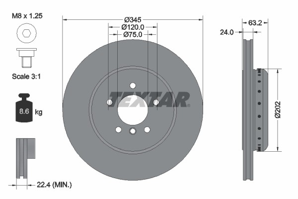 Textar 92182525 Brake Disc for BMW gallery