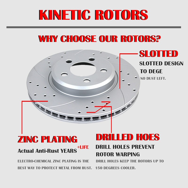 Front Rear Drilled Rotors + Ceramic Brake Pads Kit Fit Kia Optima Hyundai Sonata gallery