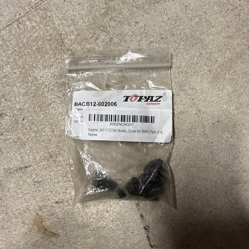 BMW Brake Rotor Screws – BACB13-002006 – Pack of 4 Genuine BMW OEM Mfg Part
