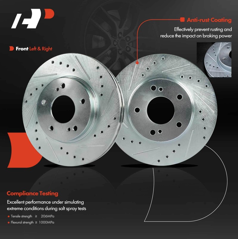 A-Premium Front Drilled Brake Rotors & Ceramic Pads for Nissan Maxima 2000-2001 gallery