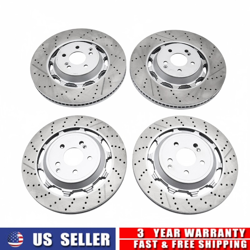 4x Front & Rear Brake Rotors Fits Mercedes-Benz W222 S63 AMG S65 AMG 2014-2020 gallery