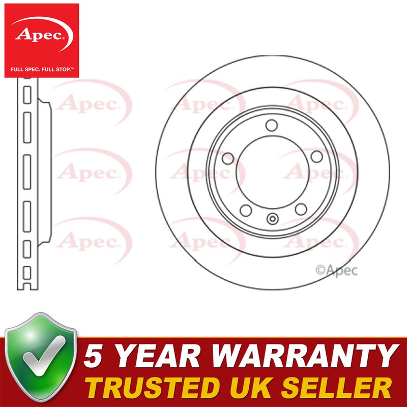 Apec Rear 1x Brake Disc Fits Audi A8 2010-2018 A6 2012-2018 A7 2012-2018