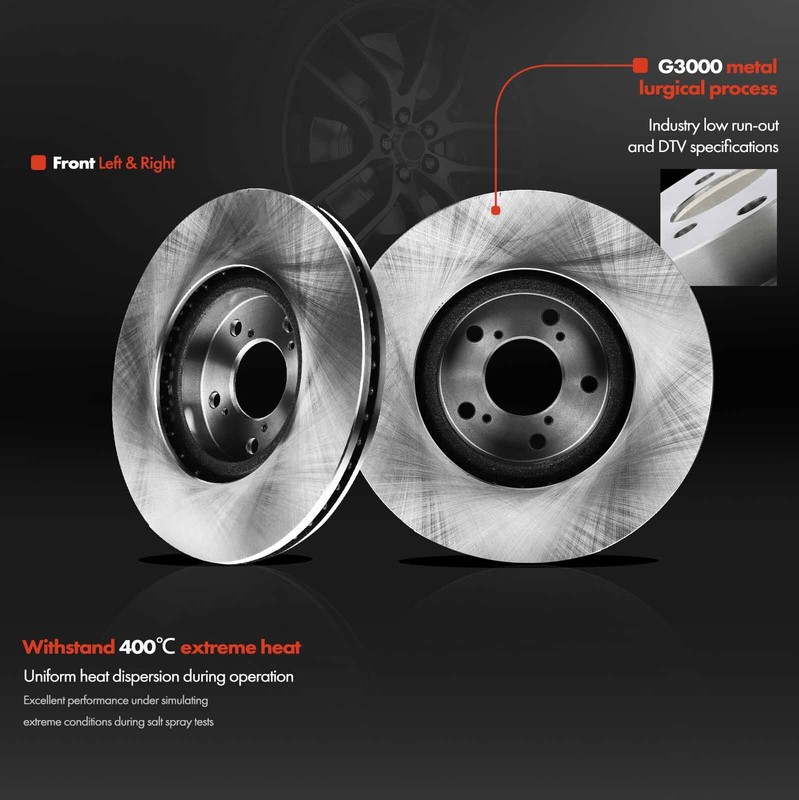 Front Left & Right Disc Brake Rotors for Honda Pilot 2009-2015 Acura MDX ZDX RLX gallery