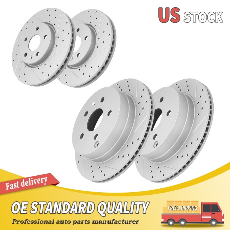 Front & Rear Drilled Brake Rotors For Chevrolet Equinox GMC Terrain 2010-2017