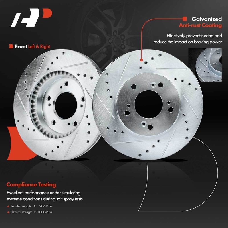 Drilled Rotors & Ceramic Brake Pads Front for Acura Integra 97-98 00-01 Type R gallery