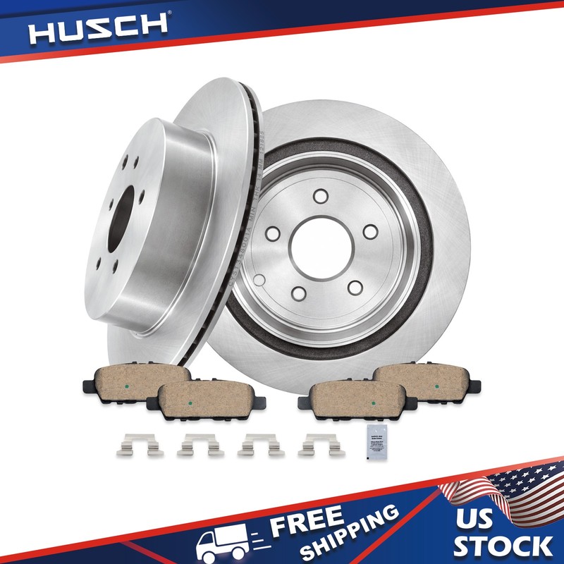 Rear- Brake Rotors Ceramic Brake Pads w/ Hardware FOR INFINITI Q50 Q70 QX70 Q70L