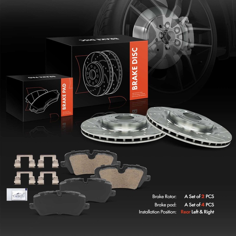 Rear Drilled Rotor&Ceramic Brake Pad for Land Rover Discovery Range Rover/ Sport gallery