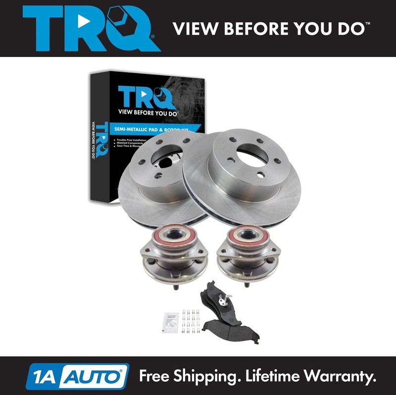 TRQ Front Brake Pad & Rotor Kit Fits 99-01 Jeep Cherokee 97-06 Wrangler