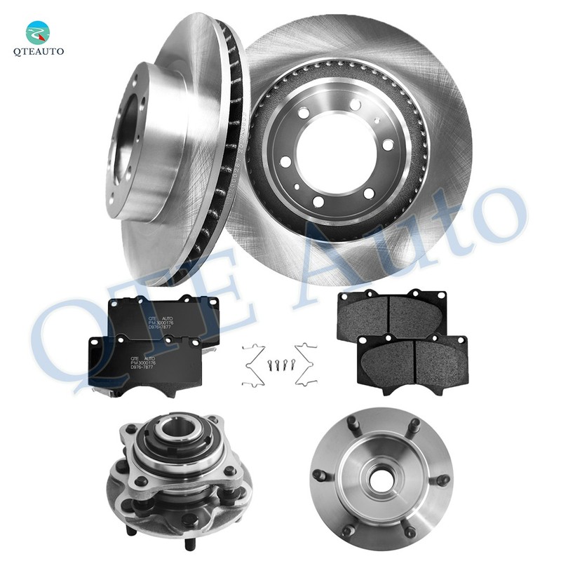 8PC Front 319mm Brake Rotors-Brake Pad-Wheel Hub To 2003-2009 Toyota 4Runner RWD