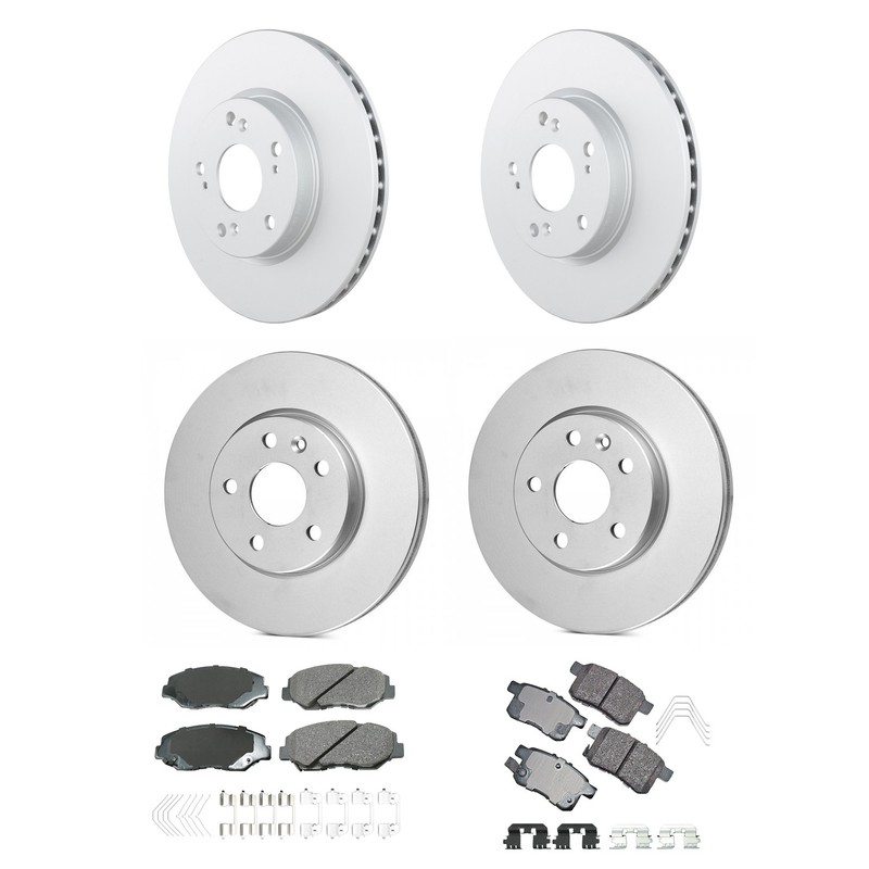 Bosch Front Rear Rotor Akebono ProACT Ceramic Brake Pad Kit for Accord FWD K24Z2