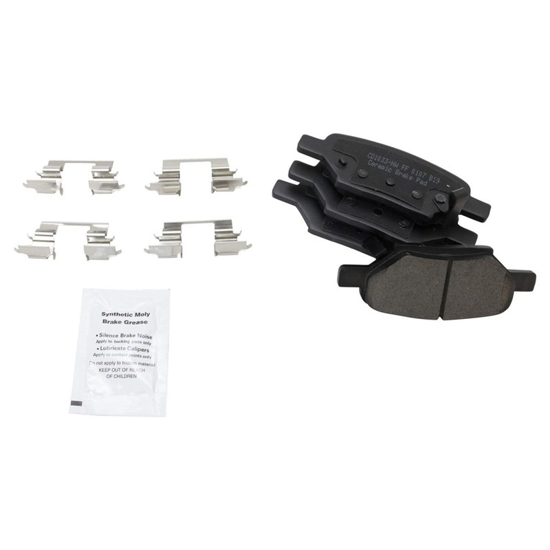 TRQ Ceramic Brake Pads & Performance Drilled Slotted Rotor Kit Front Rear gallery