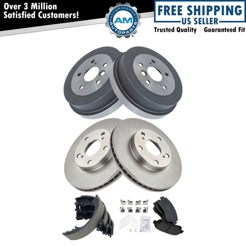 Front & Rear Brake Pad & Rotor,Shoe & Drum Kit Fits 1996-2000 Toyota Camry