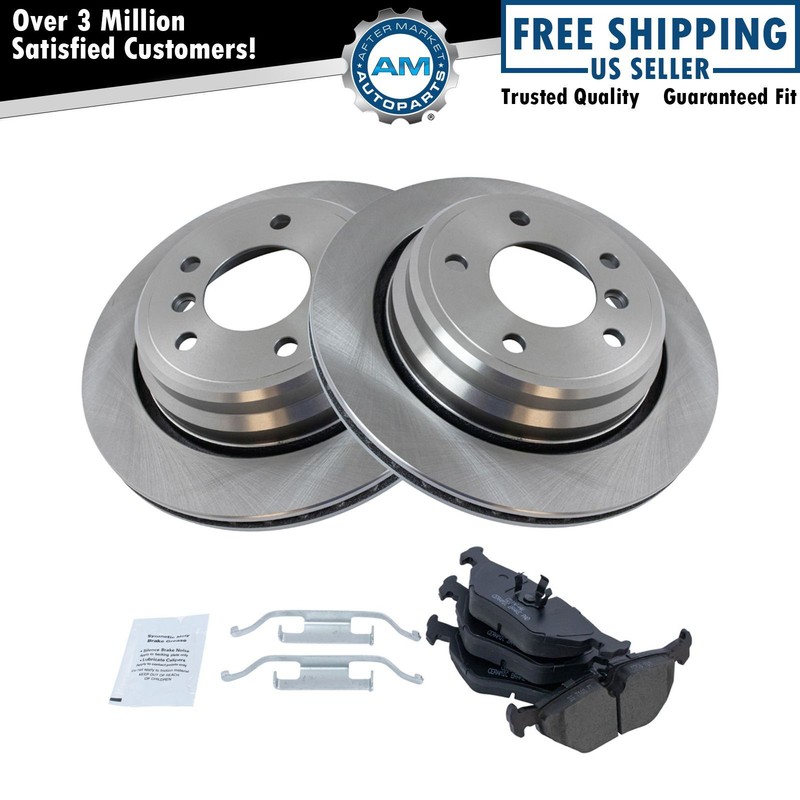 Rear Ceramic Disc Brake Pad & Vented Rotor Kit for BMW E39 5 Series