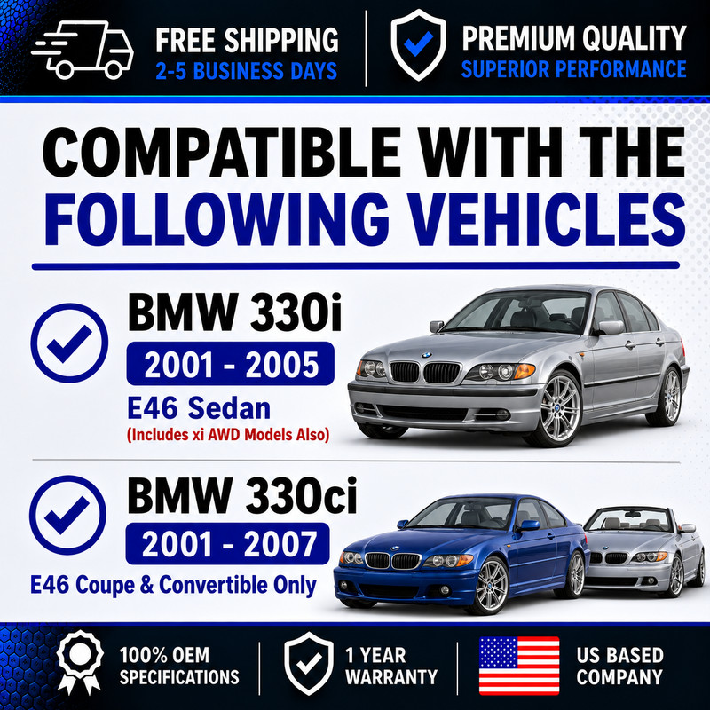 [Front Kit] Disc Brake Rotors & Ceramic Brake Pads for BMW 330i 330ci E46 01-06 gallery