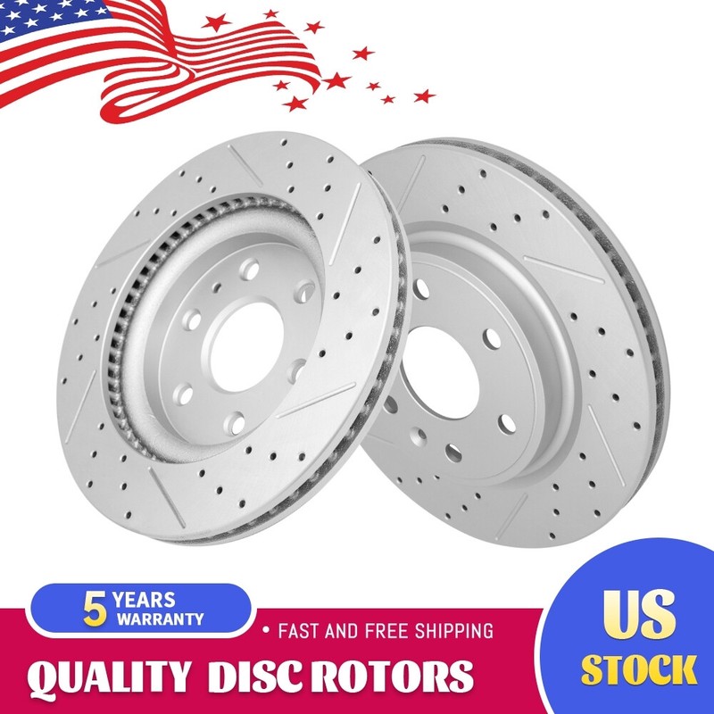 Front Drilled Rotors for 2007-2017 Chevy Traverse Enclave GMC Acadia Outlook