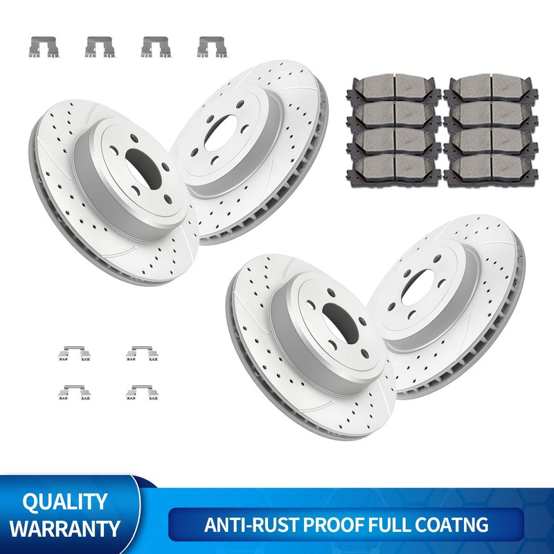 Fit for AWD Charger Challenger Chrysler300 Front Rear Disc Brake Rotors Pads Kit