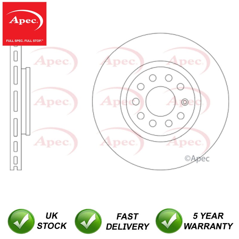 Brake Disc Front Apec Fits Audi A4 2000-2009 A6 1997-2005 VW Passat 2000-2005