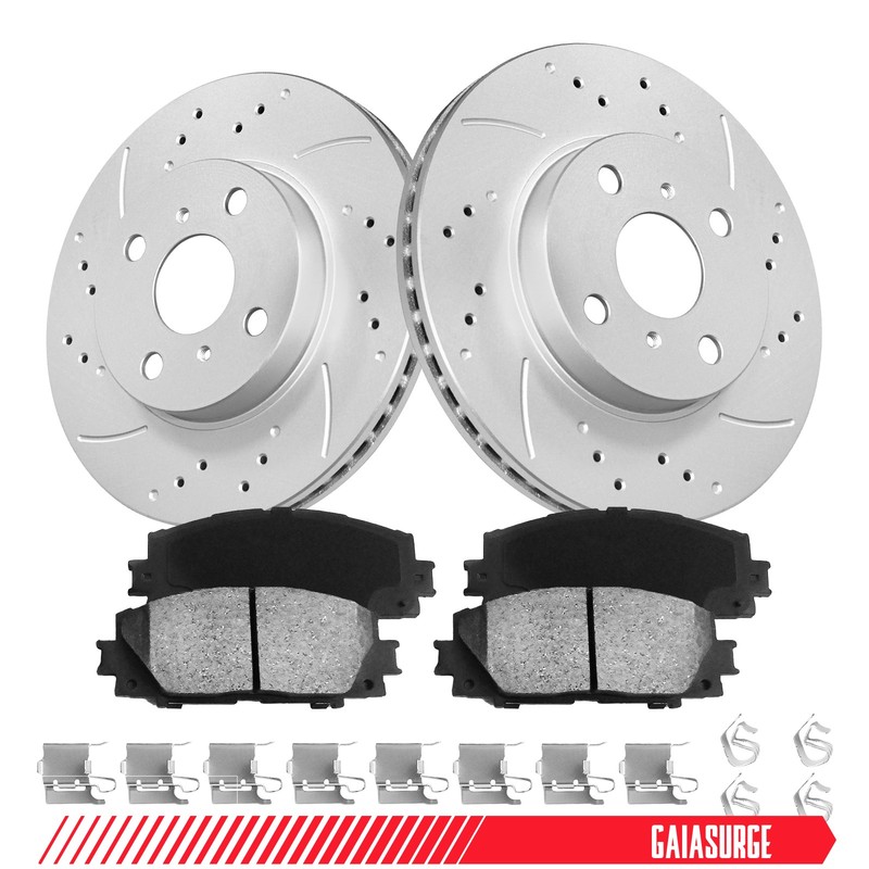 10in Front Dsic Rotors Ceramic Brake Pads Kits for Toyota Yaris Prius C Scion iQ