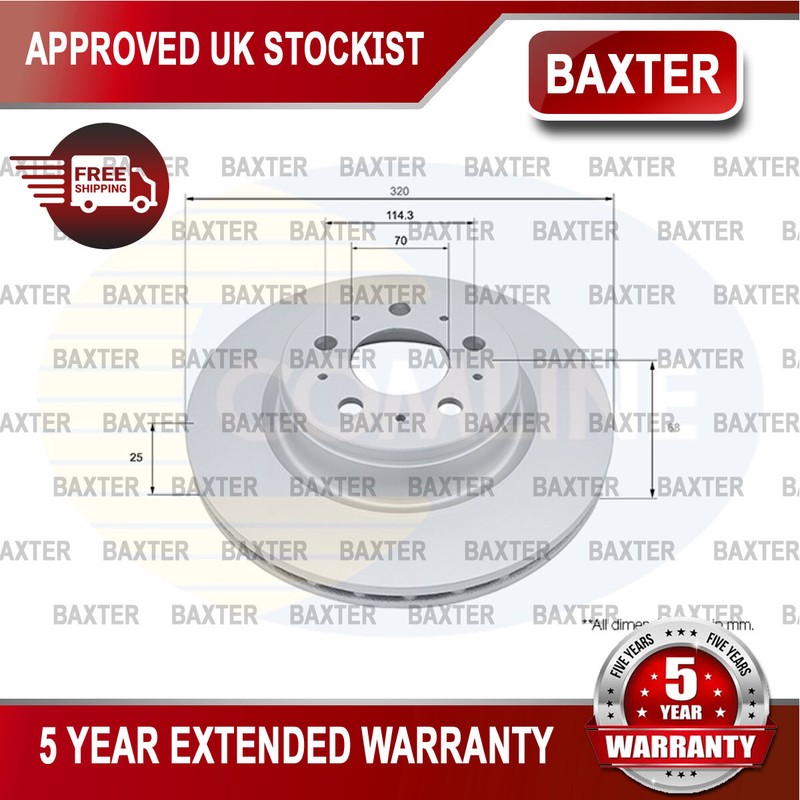 Fits Tesla Model 3 2017- Electric Baxter Front Brake Disc #1 104461100D