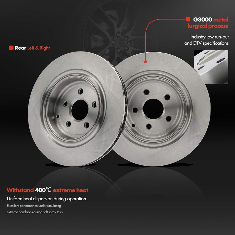 2pcs Rear Left & Right Side Disc Brake Rotors for Chevrolet SS 2015-2016 V8 6.2L gallery