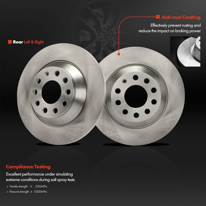 6Pcs Disc Brake Rotors & Brake Pads for Audi A6 2006-2011 A6 Quattro Rear Side gallery