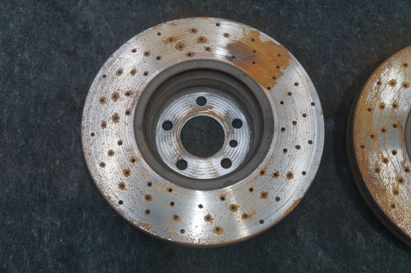 Set 2 Front Cross Drilled Disc Brake Rotor OEM 34116858623 Bmw I8 2014-17 19-20 gallery