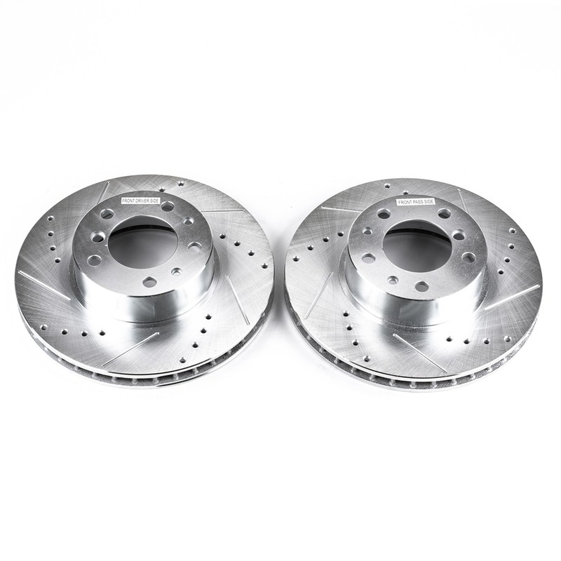 PowerStop Evolution Drilled Slotted Rotors Pair Front For BMW 735i