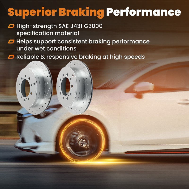 Rear Brake Rotors+Ceramic Brake Pads Kit for Lexus LX570 2008-2021 S-31483 D1304 gallery